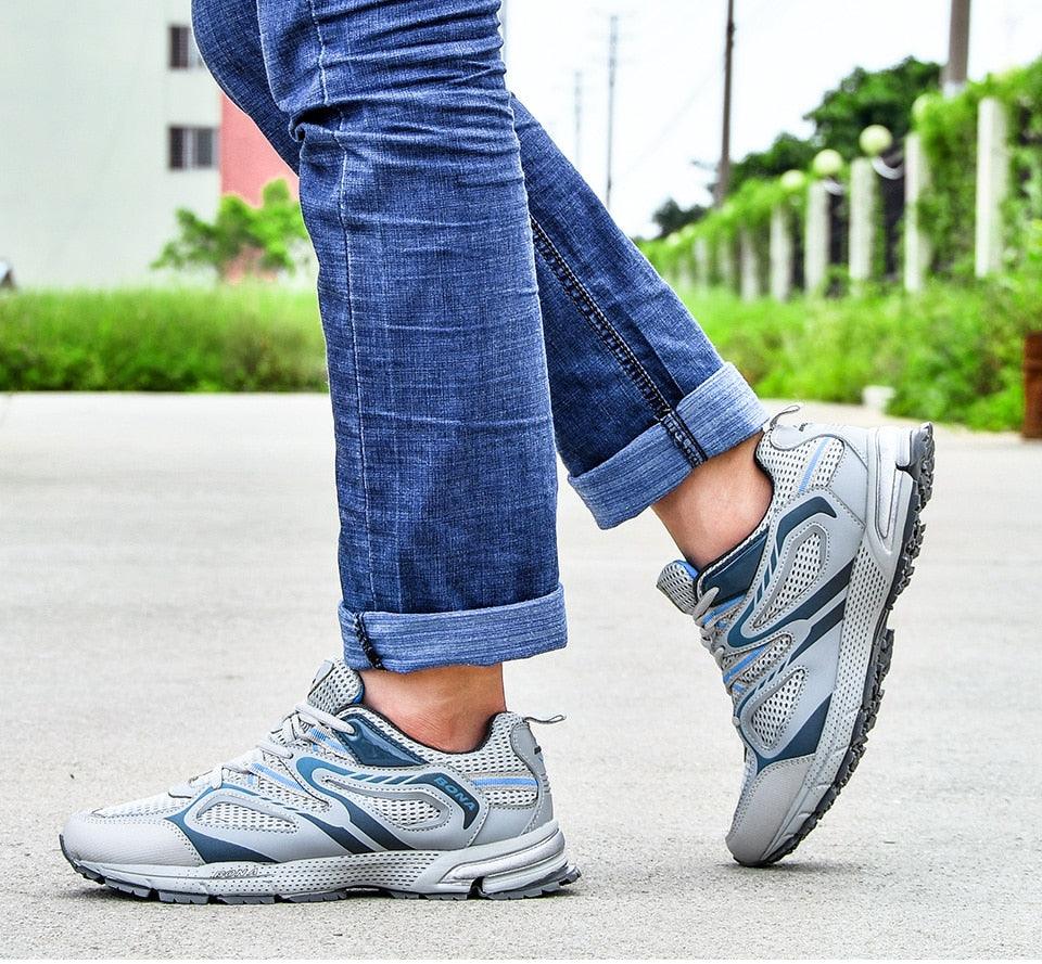 Men Classics Running Shoes Workout Split Mesh Sport Shoes Lace Up Outdoor Jogging Comfortable Mesh Running Mens Shoes Trainers Walking Sneakers Stevvex