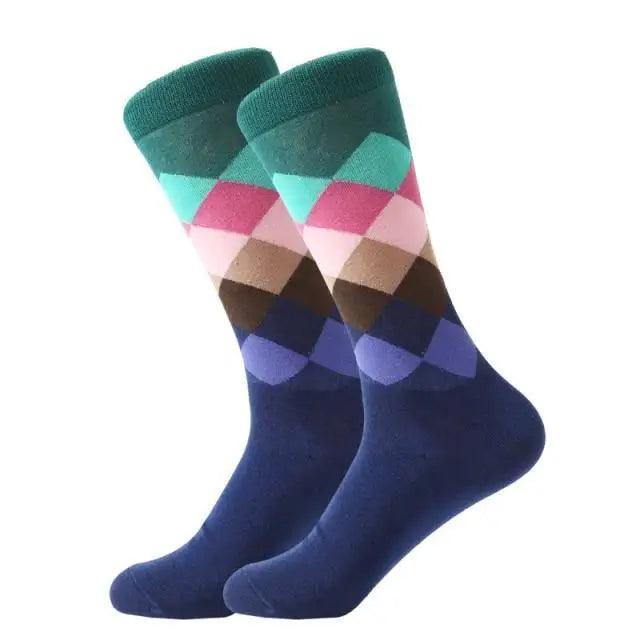Men Cotton Socks Gradient Color Summer Style Long Wedding Sock Men  Knee High Business Socks Man Socks Men's Ladies Novelty Bright Colorful Patterned Cotton Socks Stevvex