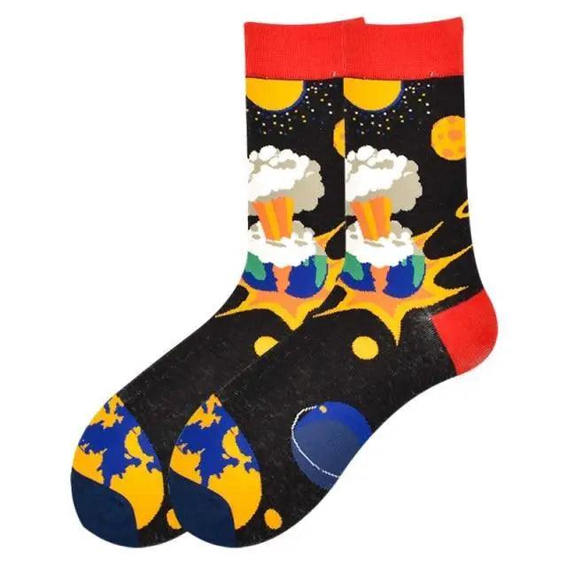 Men Cotton Socks Gradient Color Summer Style Long Wedding Sock Men  Knee High Business Socks Man Socks Men's Ladies Novelty Bright Colorful Patterned Cotton Socks Stevvex