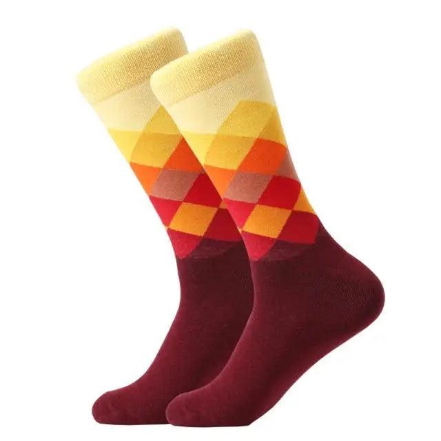 Men Cotton Socks Gradient Color Summer Style Long Wedding Sock Men  Knee High Business Socks Man Socks Men's Ladies Novelty Bright Colorful Patterned Cotton Socks Stevvex