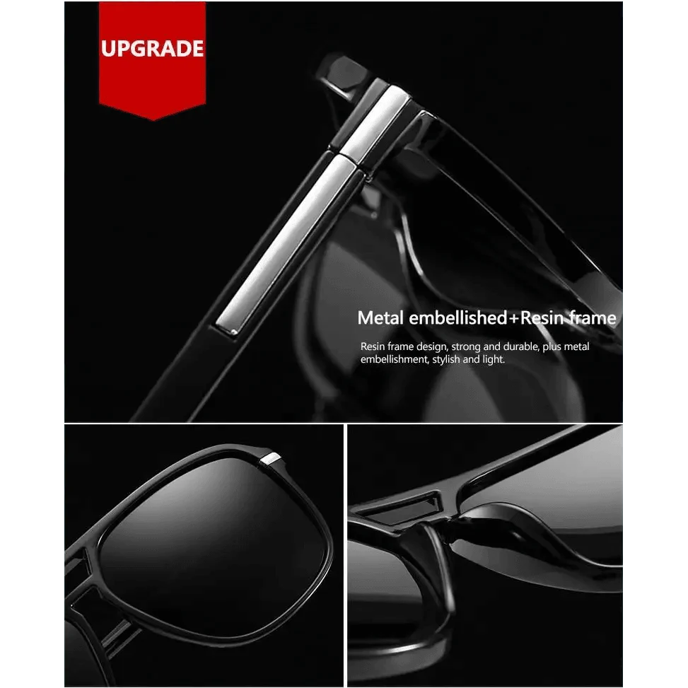 Men Elegant Cool Square Style Fashion Polarized Sunglasses Driving Vintage Design UV400 Sun Glasses Stevvex