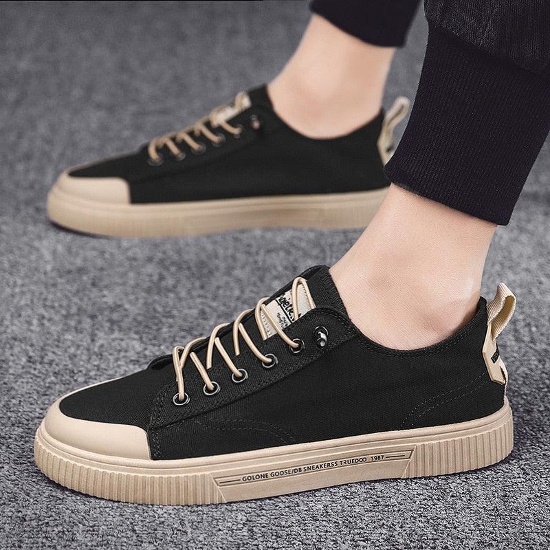 Men Elegant Flat Shoes New Canvas Comfortable Mens Shoes Fashion Sneakers Casual Design Sneakers Comfortable Outdoor Sport Walking Fashion Sneakers Stevvex