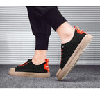 Men Elegant Flat Shoes New Canvas Comfortable Mens Shoes Fashion Sneakers Casual Design Sneakers Comfortable Outdoor Sport Walking Fashion Sneakers Stevvex