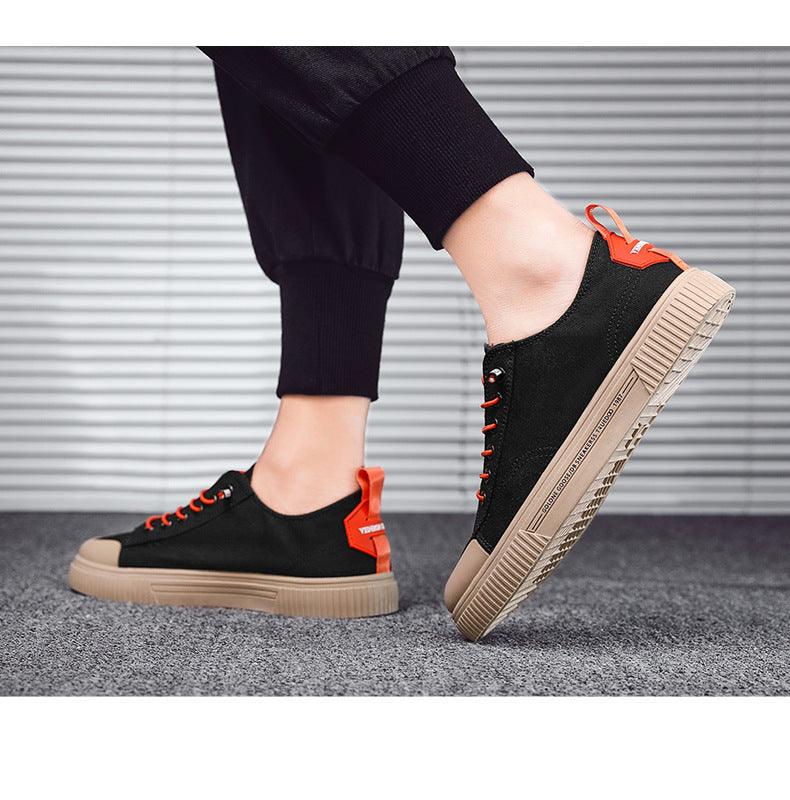 Men Elegant Flat Shoes New Canvas Comfortable Mens Shoes Fashion Sneakers Casual Design Sneakers Comfortable Outdoor Sport Walking Fashion Sneakers Stevvex