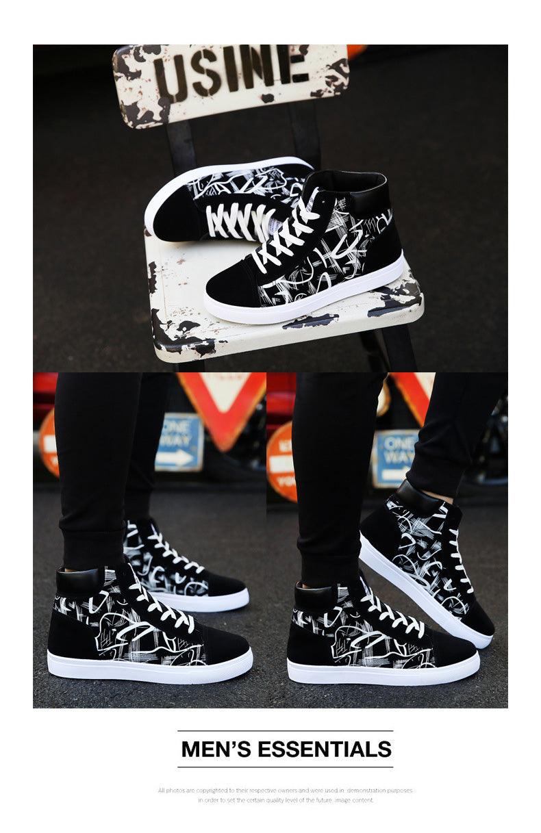 Men Fashion Sneakers Canvas Breathable Cool Street Sneakers Black Blue Red Men's Causal Shoes Comfortable Light Casual High Quality New Fashion Walking Sneakers Stevvex