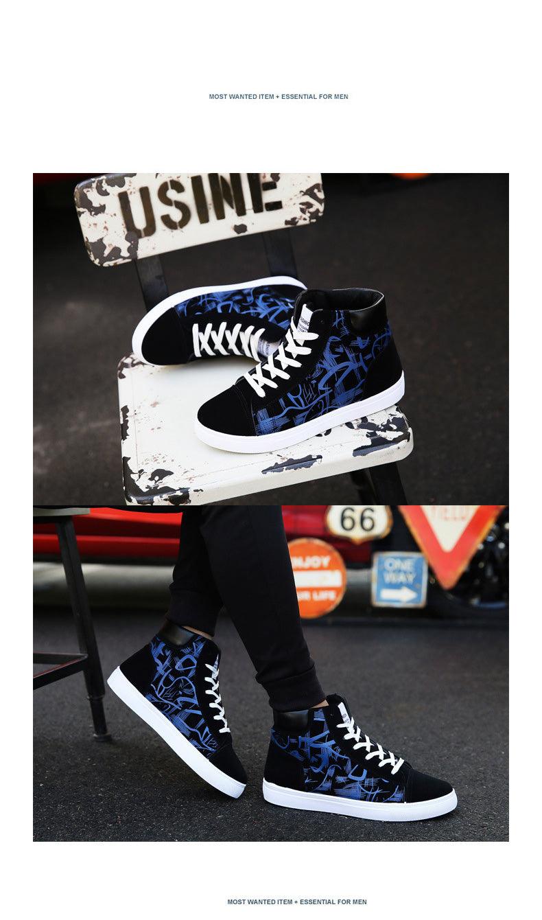 Men Fashion Sneakers Canvas Breathable Cool Street Sneakers Black Blue Red Men's Causal Shoes Comfortable Light Casual High Quality New Fashion Walking Sneakers Stevvex