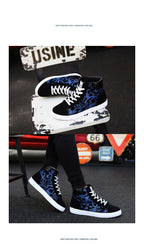 Men Fashion Sneakers Canvas Breathable Cool Street Sneakers Black Blue Red Men's Causal Shoes Comfortable Light Casual High Quality New Fashion Walking Sneakers Stevvex