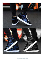 Men Fashion Sneakers Canvas Breathable Cool Street Sneakers Black Blue Red Men's Causal Shoes Comfortable Light Casual High Quality New Fashion Walking Sneakers Stevvex
