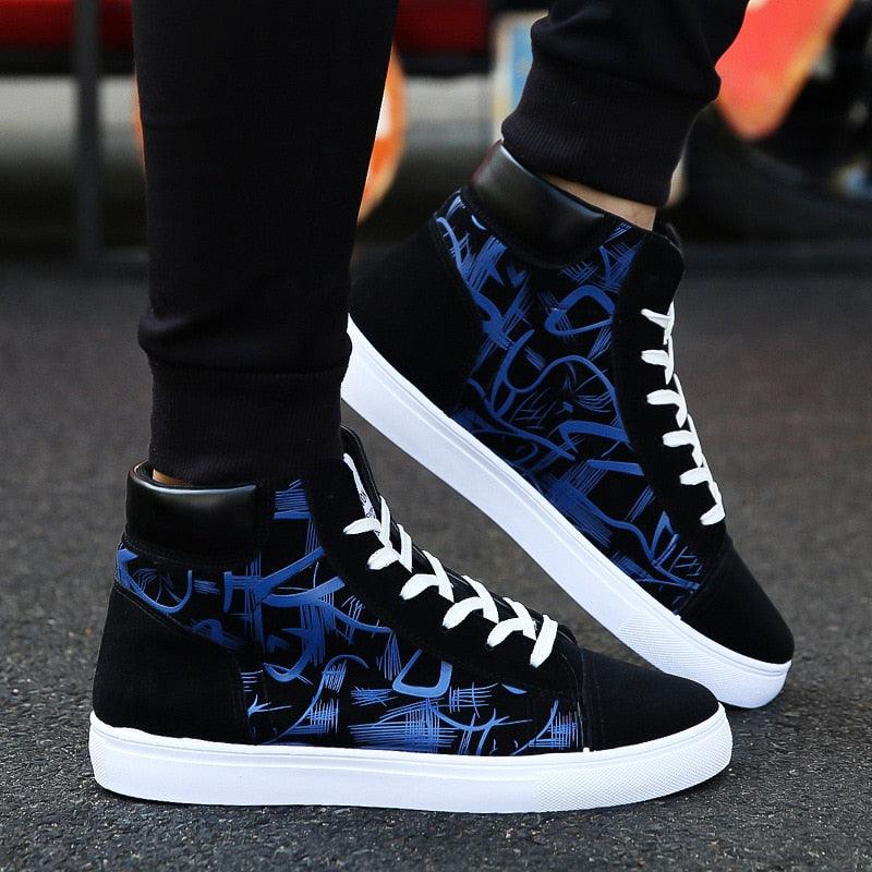 Men Fashion Sneakers Canvas Breathable Cool Street Sneakers Black Blue Red Men's Causal Shoes Comfortable Light Casual High Quality New Fashion Walking Sneakers Stevvex
