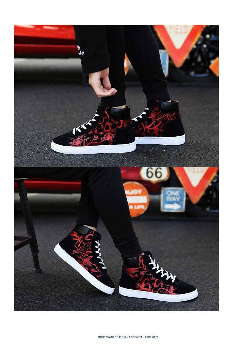 Men Fashion Sneakers Canvas Breathable Cool Street Sneakers Black Blue Red Men's Causal Shoes Comfortable Light Casual High Quality New Fashion Walking Sneakers Stevvex