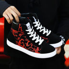 Men Fashion Sneakers Canvas Breathable Cool Street Sneakers Black Blue Red Men's Causal Shoes Comfortable Light Casual High Quality New Fashion Walking Sneakers Stevvex