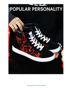 Men Fashion Sneakers Canvas Breathable Cool Street Sneakers Black Blue Red Men's Causal Shoes Comfortable Light Casual High Quality New Fashion Walking Sneakers Stevvex