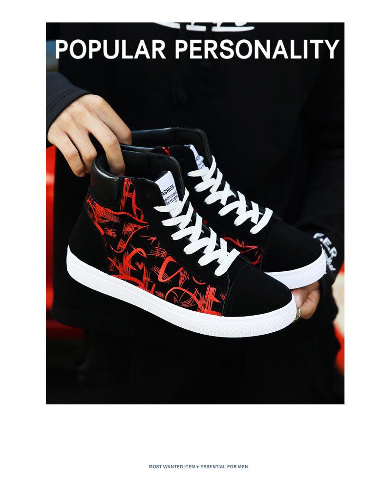Men Fashion Sneakers Canvas Breathable Cool Street Sneakers Black Blue Red Men's Causal Shoes Comfortable Light Casual High Quality New Fashion Walking Sneakers Stevvex