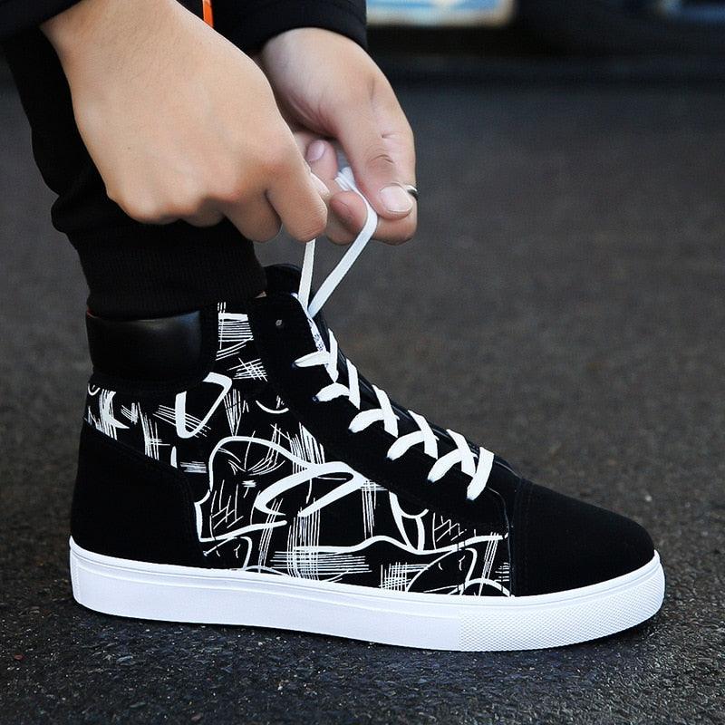 Men Fashion Sneakers Canvas Breathable Cool Street Sneakers Black Blue Red Men's Causal Shoes Comfortable Light Casual High Quality New Fashion Walking Sneakers Stevvex