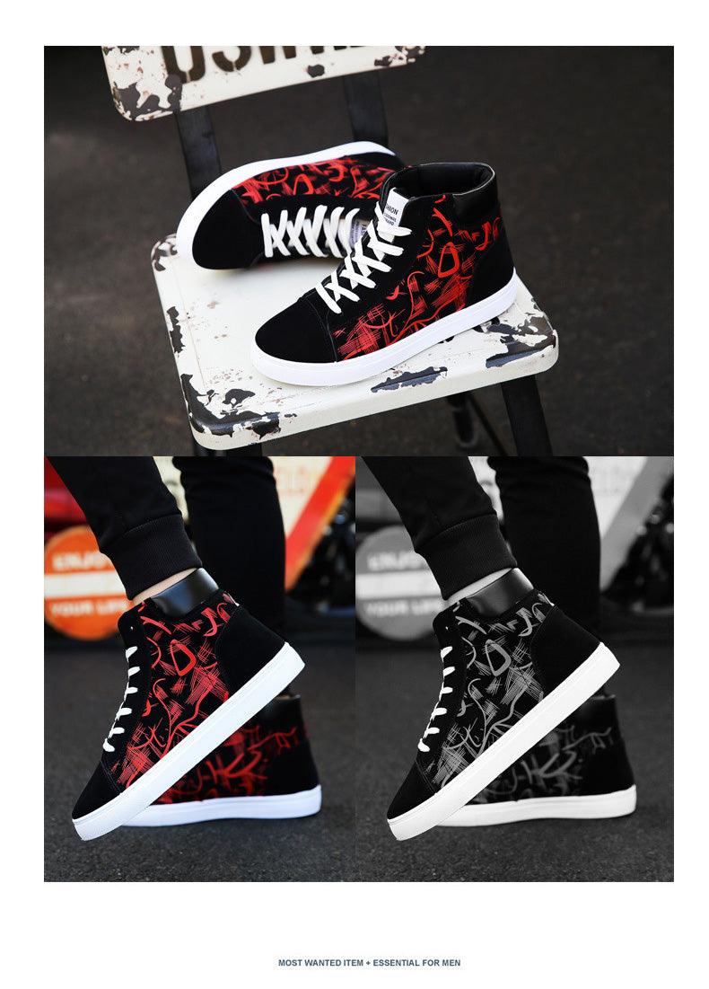 Men Fashion Sneakers Canvas Breathable Cool Street Sneakers Black Blue Red Men's Causal Shoes Comfortable Light Casual High Quality New Fashion Walking Sneakers Stevvex