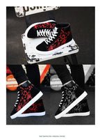 Men Fashion Sneakers Canvas Breathable Cool Street Sneakers Black Blue Red Men's Causal Shoes Comfortable Light Casual High Quality New Fashion Walking Sneakers Stevvex