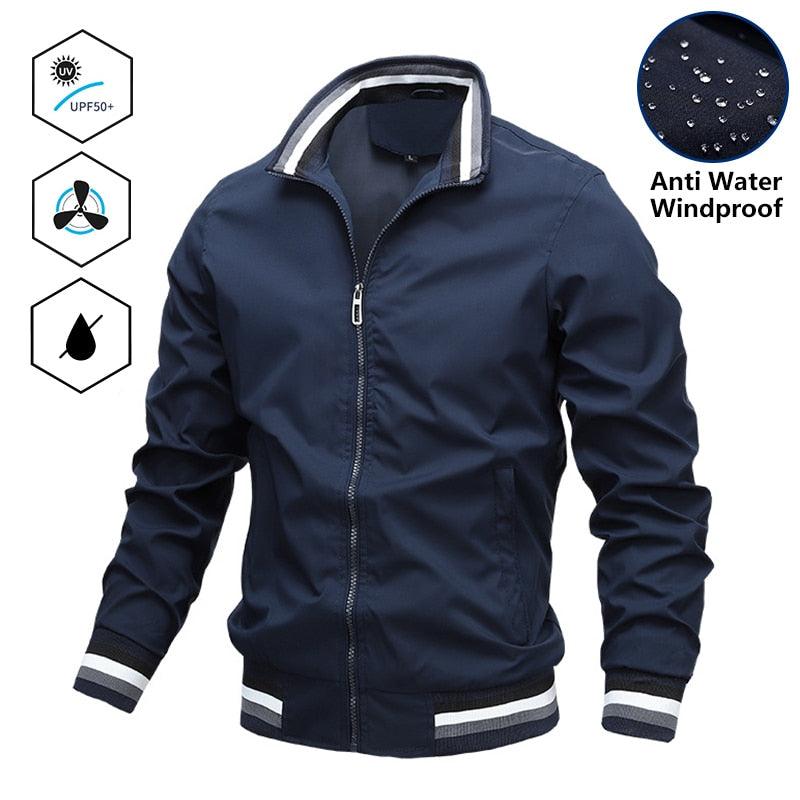 Men Lightweight Fashion Jacket Men New Casual Windbreaker Jacket Coats Windbreaker Jackets For Men Spring Autumn Casual Outdoor Waterproof Elegant Blue Slim Jackets Stevvex