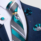 Men Luxury Red Silk Necktie Matching Cufflinks Set For Men Bridegroom Wedding Business Necktie Elegant Design Ideal Gift For Men Stevvex