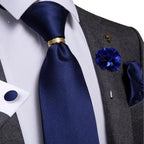 Men Luxury Red Silk Necktie Matching Cufflinks Set For Men Bridegroom Wedding Business Necktie Elegant Design Ideal Gift For Men Stevvex