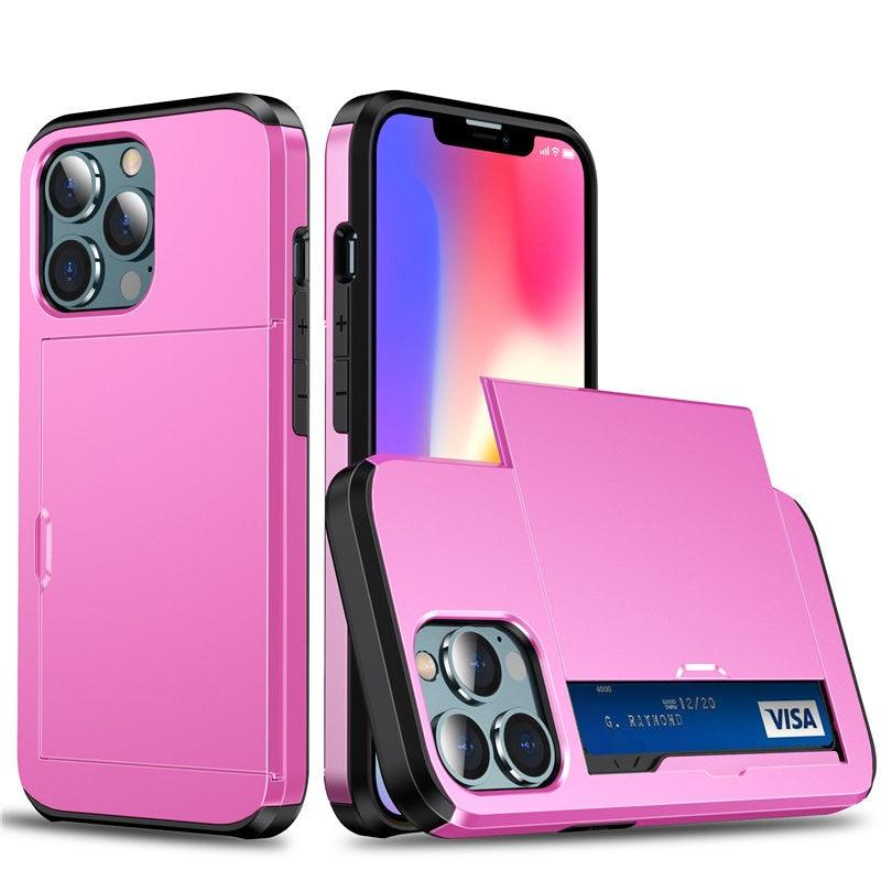 Men Luxury Wallet Card Holder Slot Phone Case For iPhone 13 Pro 12 Pro Max Business Phone Card Holder Bumper Cover Storage Case Compatible With iPhone Stevvex
