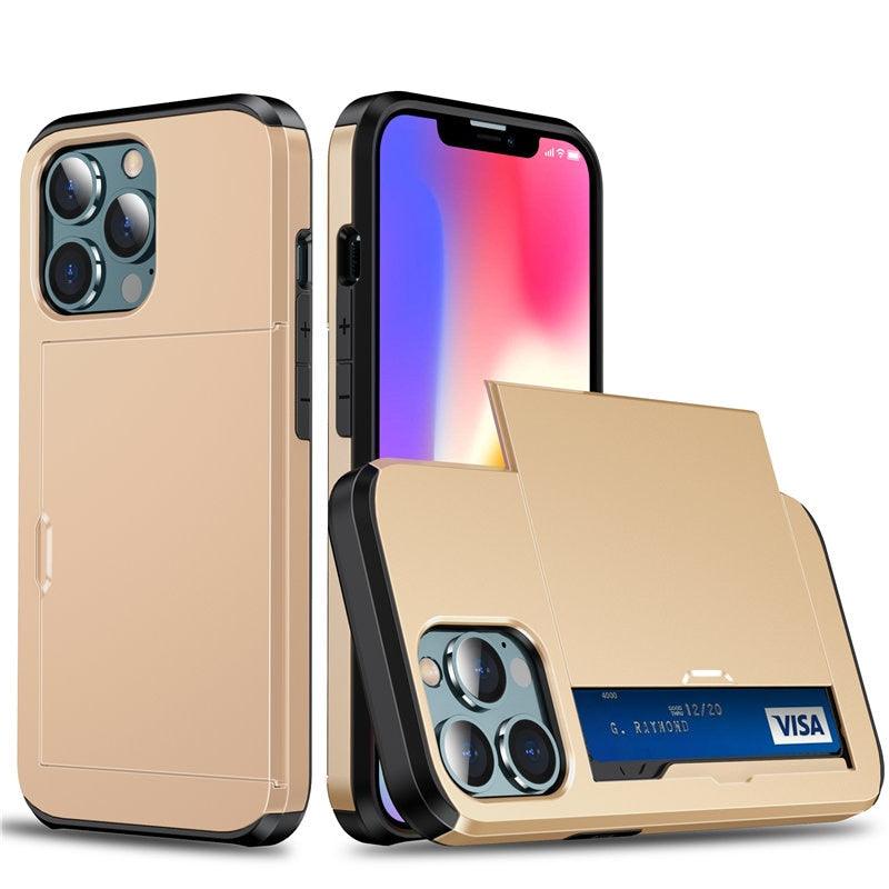 Men Luxury Wallet Card Holder Slot Phone Case For iPhone 13 Pro 12 Pro Max Business Phone Card Holder Bumper Cover Storage Case Compatible With iPhone Stevvex