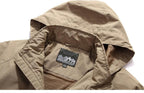 Men Outdoor Hiking Jackets Waterproof Hooded Windbreaker Coat Vintage New Fashion Design Hooded Lightweight Jacket For Men Autumn New Casual Jacket Tactical Men Jackets 5XL Stevvex
