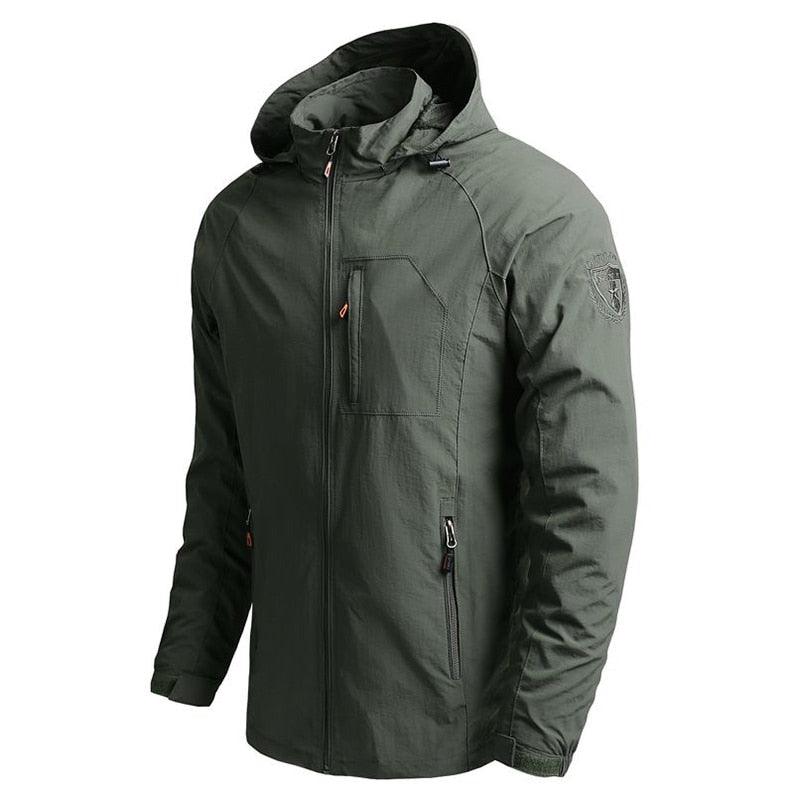 Men Outdoor Hiking Jackets Waterproof Hooded Windbreaker Coat Vintage New Fashion Design Hooded Lightweight Jacket For Men Autumn New Casual Jacket Tactical Men Jackets 5XL Stevvex