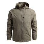 Men Outdoor Hiking Jackets Waterproof Hooded Windbreaker Coat Vintage New Fashion Design Hooded Lightweight Jacket For Men Autumn New Casual Jacket Tactical Men Jackets 5XL Stevvex