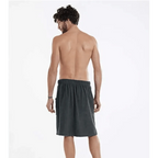 Men Plush Fleece Wrap Spa Gym Bath Wrap Solid Color Classy Design Bathrobes With Pocket Trendy Men's Bath Wrap Stevvex