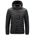Men's Autumn Winter Classic Hooded Jacket Warm Coat Hooded Winter Coat Warm Adjustable Hood Jacket Cotton Removable Hood Jackets Men Simple Casual Vintage Detachable Hat Outfits Warm Men Lightweight Soft Jackets Stevvex