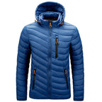 Men's Autumn Winter Classic Hooded Jacket Warm Coat Hooded Winter Coat Warm Adjustable Hood Jacket Cotton Removable Hood Jackets Men Simple Casual Vintage Detachable Hat Outfits Warm Men Lightweight Soft Jackets Stevvex