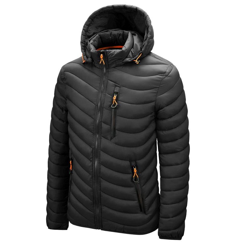Men's Autumn Winter Classic Hooded Jacket Warm Coat Hooded Winter Coat Warm Adjustable Hood Jacket Cotton Removable Hood Jackets Men Simple Casual Vintage Detachable Hat Outfits Warm Men Lightweight Soft Jackets Stevvex