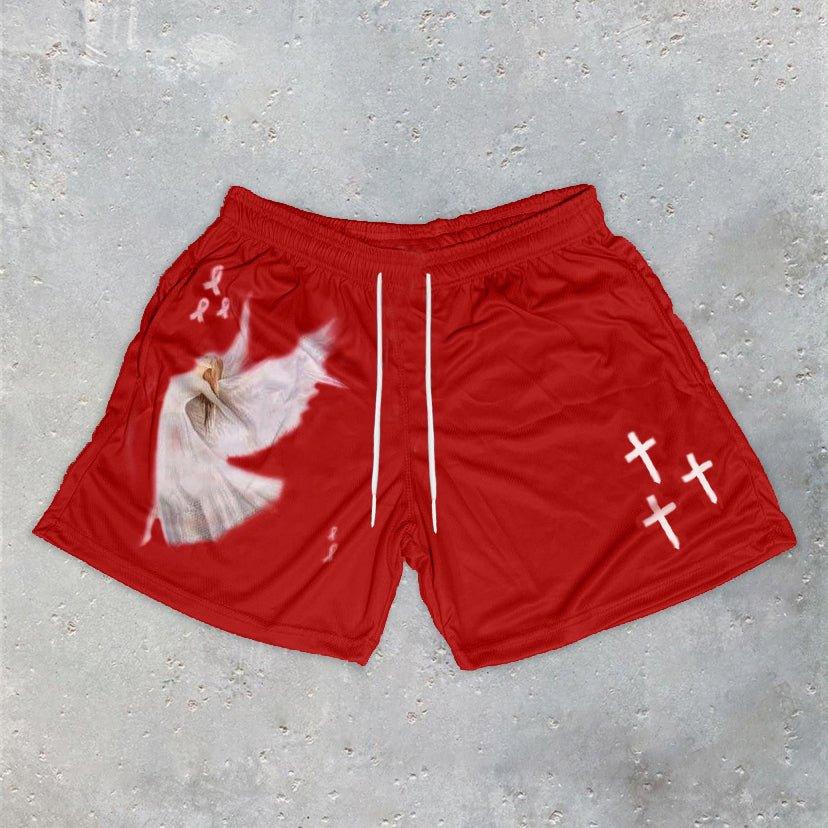 Men's Beach Short Trunks Summer Casual Shorts Gym Sport Quick Dry Mesh Shorts Running Basketball Shorts For Male Mesh Breathable Pants with Elastic Waist Drawstring and Pockets Stevvex