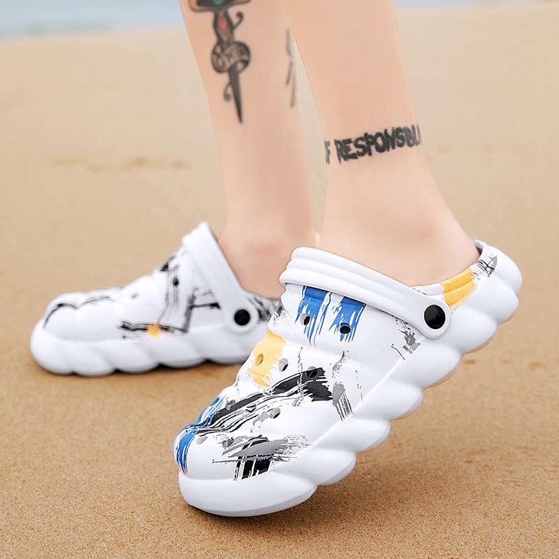 Men's Black Rubber Beach Flip Flops Sandals Wedge Flat Shoes Footwear Fashion Unisex Garden Clogs Sports Sandals Outdoor Indoor Lightweight Clogs Stevvex
