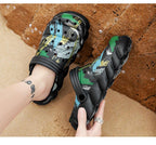 Men's Black Rubber Beach Flip Flops Sandals Wedge Flat Shoes Footwear Fashion Unisex Garden Clogs Sports Sandals Outdoor Indoor Lightweight Clogs Stevvex