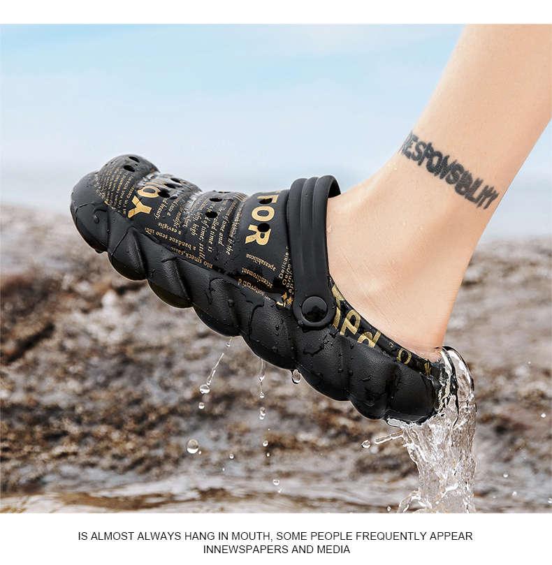 Men's Black Rubber Beach Flip Flops Sandals Wedge Flat Shoes Footwear Fashion Unisex Garden Clogs Sports Sandals Outdoor Indoor Lightweight Clogs Stevvex