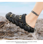 Men's Black Rubber Beach Flip Flops Sandals Wedge Flat Shoes Footwear Fashion Unisex Garden Clogs Sports Sandals Outdoor Indoor Lightweight Clogs Stevvex