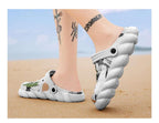 Men's Black Rubber Beach Flip Flops Sandals Wedge Flat Shoes Footwear Fashion Unisex Garden Clogs Sports Sandals Outdoor Indoor Lightweight Clogs Stevvex