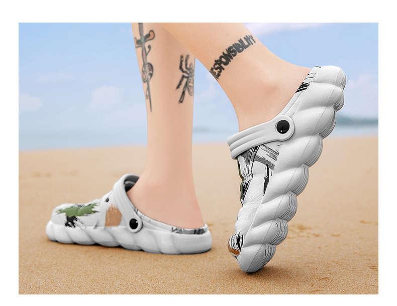 Men's Black Rubber Beach Flip Flops Sandals Wedge Flat Shoes Footwear Fashion Unisex Garden Clogs Sports Sandals Outdoor Indoor Lightweight Clogs Stevvex