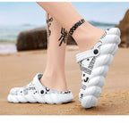 Men's Black Rubber Beach Flip Flops Sandals Wedge Flat Shoes Footwear Fashion Unisex Garden Clogs Sports Sandals Outdoor Indoor Lightweight Clogs Stevvex