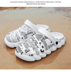 Men's Black Rubber Beach Flip Flops Sandals Wedge Flat Shoes Footwear Fashion Unisex Garden Clogs Sports Sandals Outdoor Indoor Lightweight Clogs Stevvex