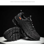 Men's Breathable Mesh Lace Running Shoes Outdoor Fitness Training Sports Shoes Non-slip Wear-resistant Casual Couple Sport Running Athletic Non Slip Fashion Sneakers Stevvex