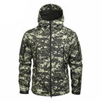Men's Camouflage Tactical Jacket Green Camouflage Water Resistant Jacket Waterproof Windbreaker Hooded Jackets Ski Jacket Warm Winter Coats Men Soft Winter Hooded Coat Hiking Clothes Stevvex