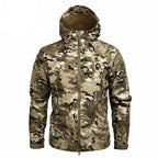 Men's Camouflage Tactical Jacket Green Camouflage Water Resistant Jacket Waterproof Windbreaker Hooded Jackets Ski Jacket Warm Winter Coats Men Soft Winter Hooded Coat Hiking Clothes Stevvex