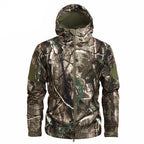 Men's Camouflage Tactical Jacket Green Camouflage Water Resistant Jacket Waterproof Windbreaker Hooded Jackets Ski Jacket Warm Winter Coats Men Soft Winter Hooded Coat Hiking Clothes Stevvex