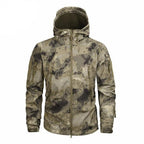Men's Camouflage Tactical Jacket Green Camouflage Water Resistant Jacket Waterproof Windbreaker Hooded Jackets Ski Jacket Warm Winter Coats Men Soft Winter Hooded Coat Hiking Clothes Stevvex