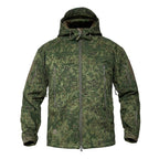 Men's Camouflage Tactical Jacket Green Camouflage Water Resistant Jacket Waterproof Windbreaker Hooded Jackets Ski Jacket Warm Winter Coats Men Soft Winter Hooded Coat Hiking Clothes Stevvex