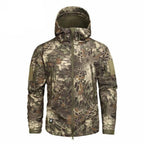 Men's Camouflage Tactical Jacket Green Camouflage Water Resistant Jacket Waterproof Windbreaker Hooded Jackets Ski Jacket Warm Winter Coats Men Soft Winter Hooded Coat Hiking Clothes Stevvex