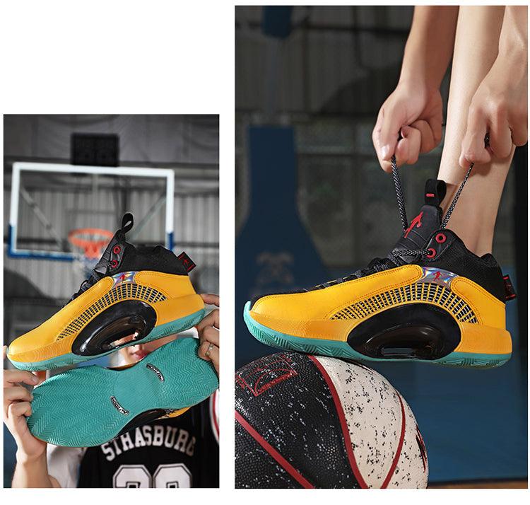 Men's Casual Breathable Comfortable Cushioned Soft Professional Sports Basketball Shoes Outdoor Street Sports Shoes Lightning Professional Anti Slip Sports Shoes For Running Walking Stevvex