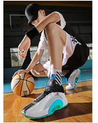 Men's Casual Breathable Comfortable Cushioned Soft Professional Sports Basketball Shoes Outdoor Street Sports Shoes Lightning Professional Anti Slip Sports Shoes For Running Walking Stevvex